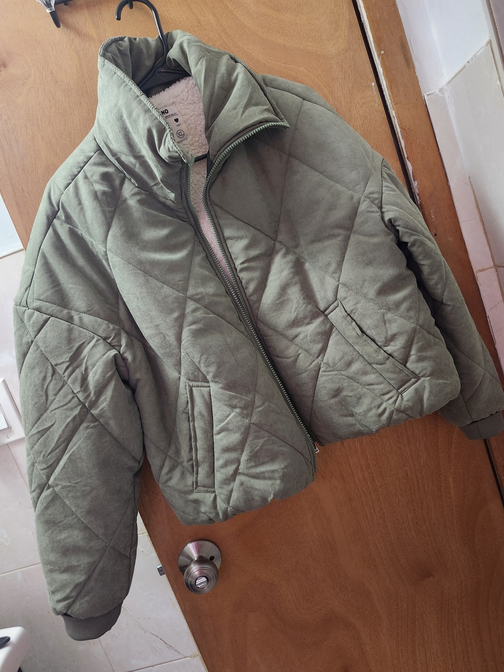 Olive Quilted Puffer Jacket - Women